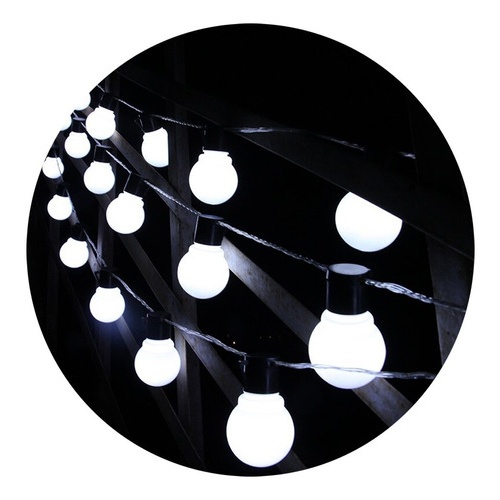 Guirnalda 20 luces LED blancas frías con panel solar