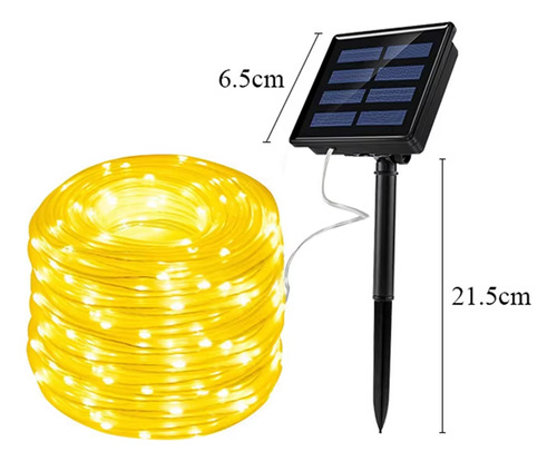 Manguera Led Guirnalda Calido Con Panel Solar 10 Mts 24235 - Image 7