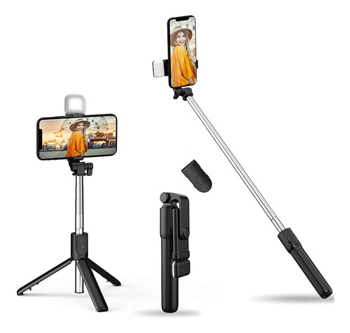 Palo Selfie Tripode Celular Bluetooth Con Luz Flash R1s - Image 3