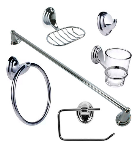 Set De Accesorios Para Baño Acero Inoxidable Cromado B1034 - Image 1