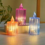 Velas Led Transparentes Rayadas X 24 Souvenir Fiesta Eventos - Image 5