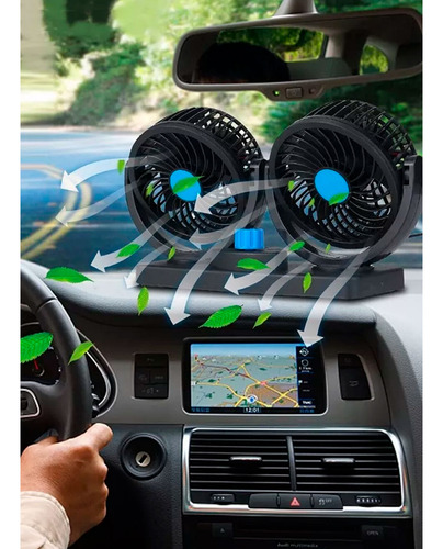 Ventilador Mini Para Auto Doble 4 Pulgadas 24v Aire Sq-x304 – imagen de uso