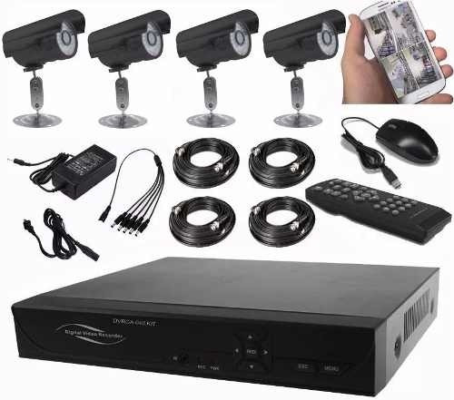 Kit Seguridad Cctv Dvr 4ch Full Hd 1080p 4 Camaras Hd P2p - Image 1