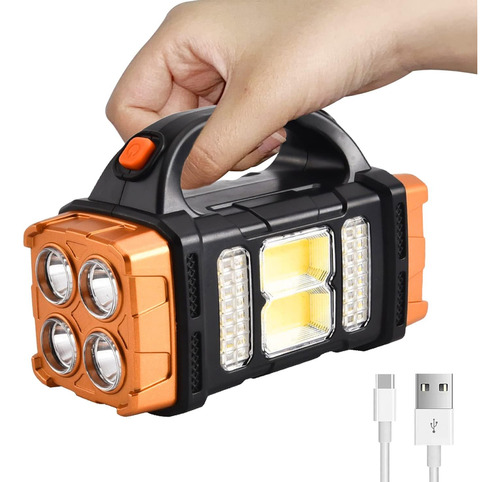 Linterna de mano portátil con base de carga y panel solar El481 - Image 3