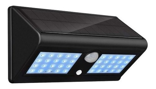 Luz Led De Pared Recargable Panel Solar 40 Led Negro – vista posterior