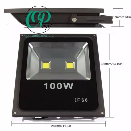 Reflector Led 100w Doble Blanco Frio Exterior 120º Ip66