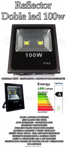 Reflector Led 100w Doble Blanco Frio Exterior 120º Ip66 - Image 3