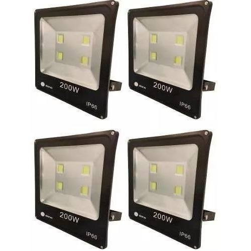 Reflector Led 200w Bajo Consumo Alta Poten Exterior Pack X 4