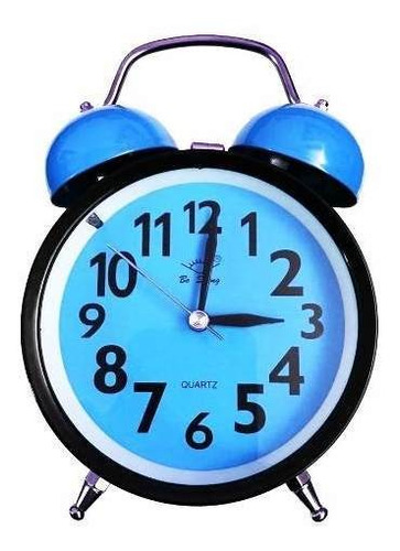 Reloj Despertador Campana Retro A Pilas Y Luz Con Sonido - Imagen 14