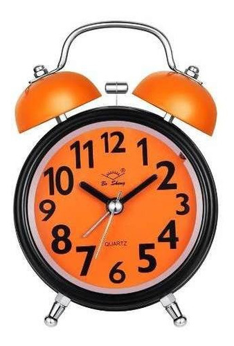 Reloj Despertador Campana Retro A Pilas Y Luz Con Sonido - Imagen 6