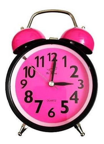 Reloj Despertador Campana Retro A Pilas Y Luz Con Sonido - Imagen 13
