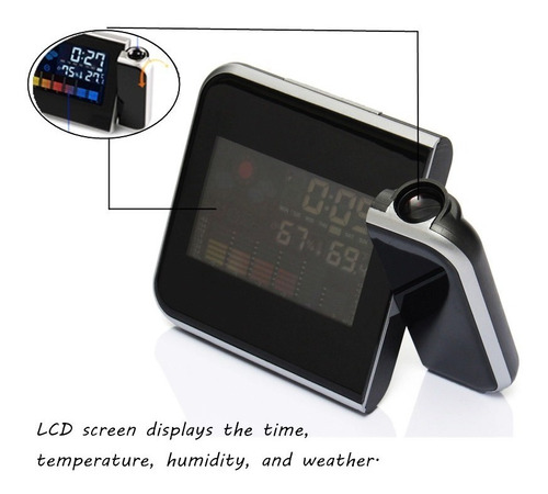 Reloj Proyector Despertador Hora Digital Lcd Ds-8190 Alarma - Image 5