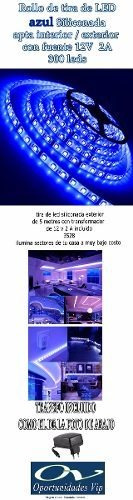 Tira De Led Azul 5050 60led/m Exterior 5 Metros Siliconada – imagen de uso