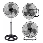 Ventilador Metalico 3 En 1 Piso Pared 10¨ Negro 25 Cm.