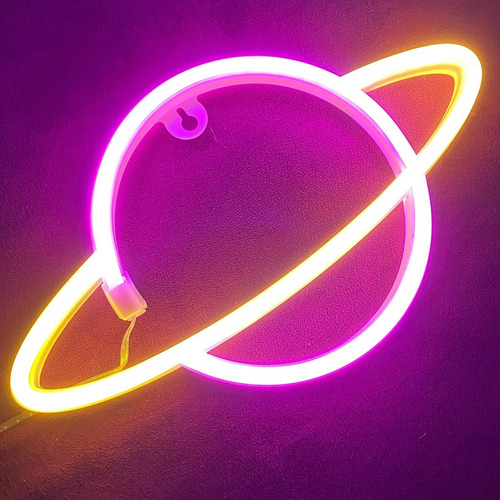 Cartel neón espacio planeta saturno A44 - Image 7