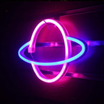 Cartel neón espacio planeta saturno A44 - Image 14