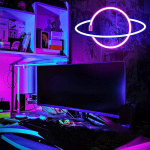 Cartel neón espacio planeta saturno A44 - Image 15