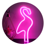 Cartel neón LED luminoso flamenco