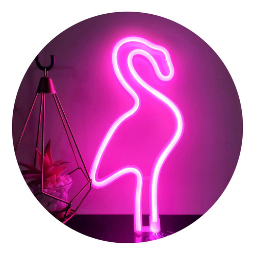 Cartel neón LED luminoso flamenco