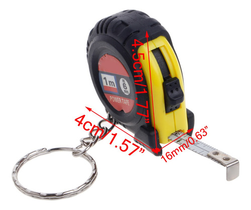 Mini llavero de bolsillo retráctil con cinta métrica de 1 metro 456 - Image 7