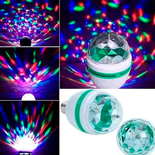 Pack X10 Bolas De Rayos Con Luces Giratorias Leds Dj 1.5w - Imagen 2