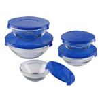 Set 5 Bowls De Vidrio Tapa Plástica Apilables Microondas - Imagen 7