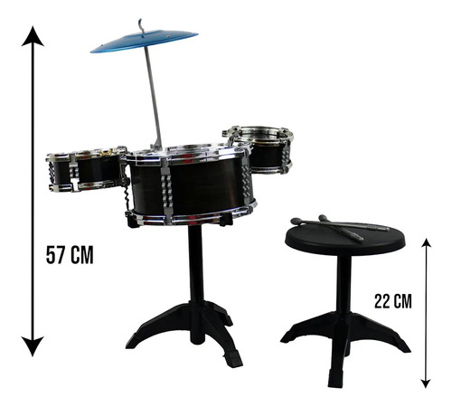 Batería musical con banquito 1279 - Imagen 2