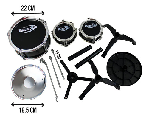 Batería musical con banquito 1279 - Imagen 3