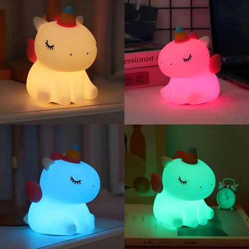 Velador unicornio luz multicolor Zh139 – vista lateral