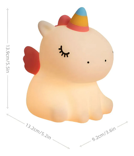 Velador unicornio luz multicolor Zh139 – vista posterior