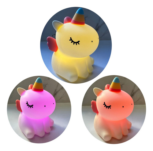 Velador unicornio luz multicolor Zh139 – imagen de uso