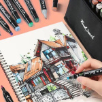 Marcadores doble punta fibrones X 100 colores en bolso - Image 2