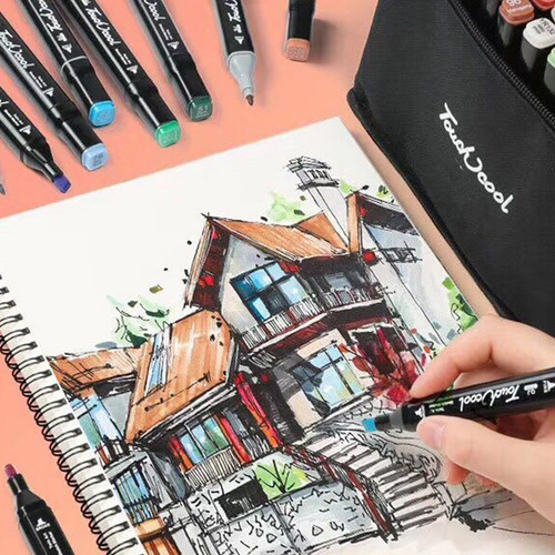 Marcadores doble punta fibrones X 100 colores en bolso - Image 2