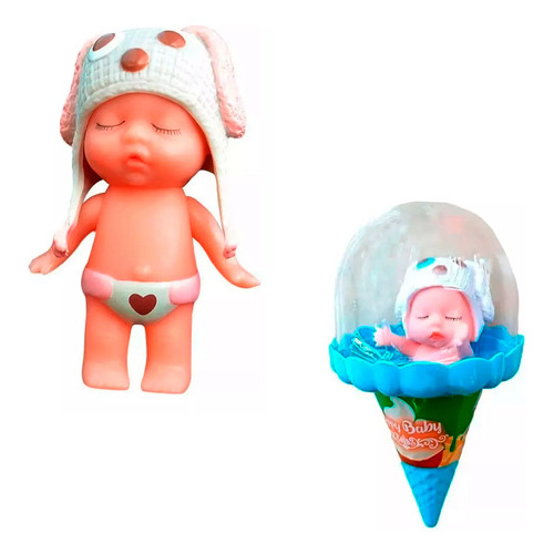Mini Bebe De Juguete Muñeco En Cucurucho Con Gorro 56460