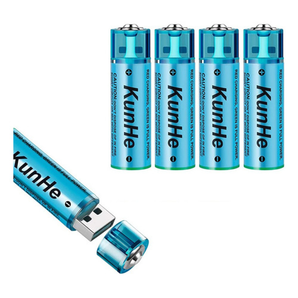 Pilas recargables AA USB - 4 Unidades - Image 1
