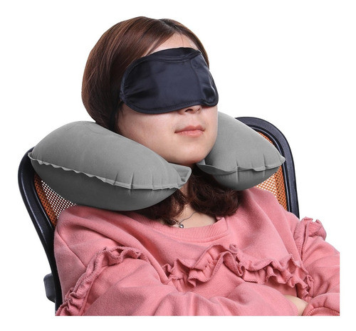 Almohada inflable de terciopelo para viaje - Image 6