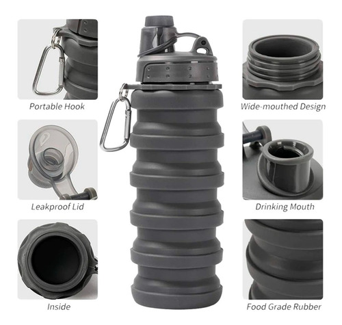 Botella Silicona Plegable Flexible Con Pico Y Tapon 500 Ml - Image 5