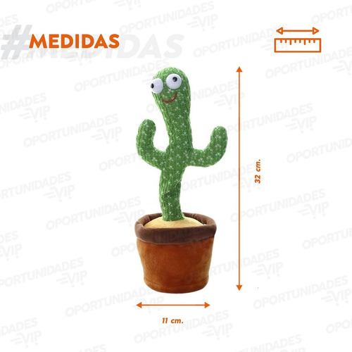 Cactus Bailarin Tiktok Juguete Baila Canta Repite Voz - Imagen 5