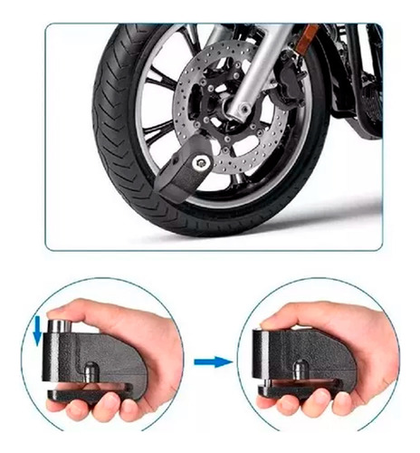 Candado blindado traba disco de acero para motos y bicicletas 8305ka - Image 4