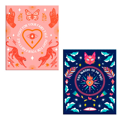 Carpeta De Doble Tapa Escolar N3 Magic Azul Rosa Ca520037 - Image 5