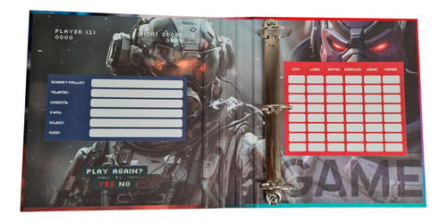 Carpeta Escolar Gamer 3x40 Colegio Niños Escuela Ca500032 - Image 11