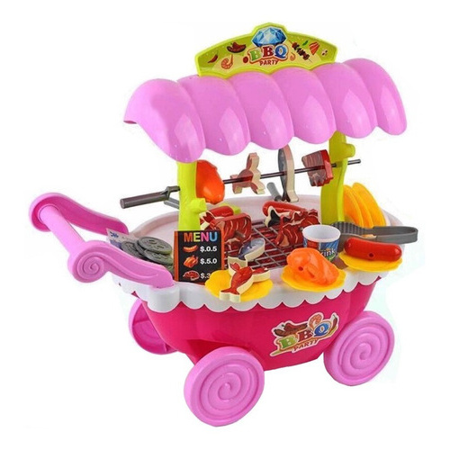 Carrito Parrilla Juguete 55 Piezas Luz Y Sonido A Pilas Bbq