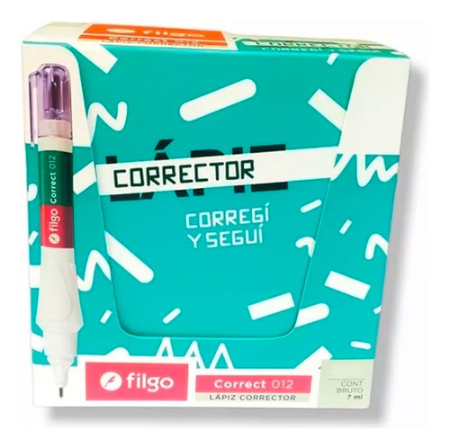 Corrector Escolar Liquid Paper Blanco Lapiz Filgo 7 Ml X12 - Image 3