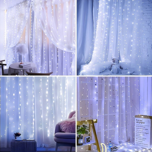 Cortina tira luces LED blanco frío - Image 2