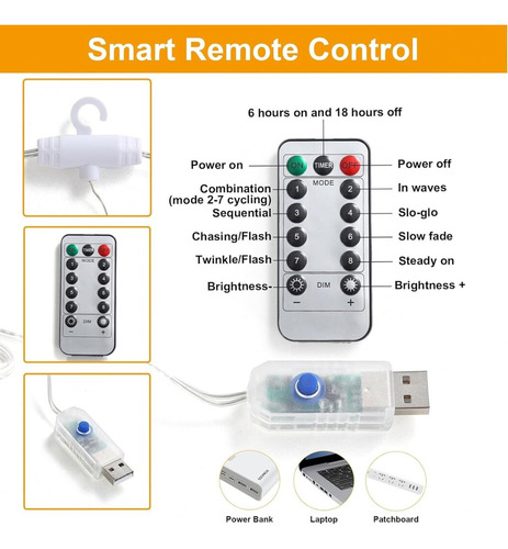 Cortina tira luces LED blanco frío - Image 5