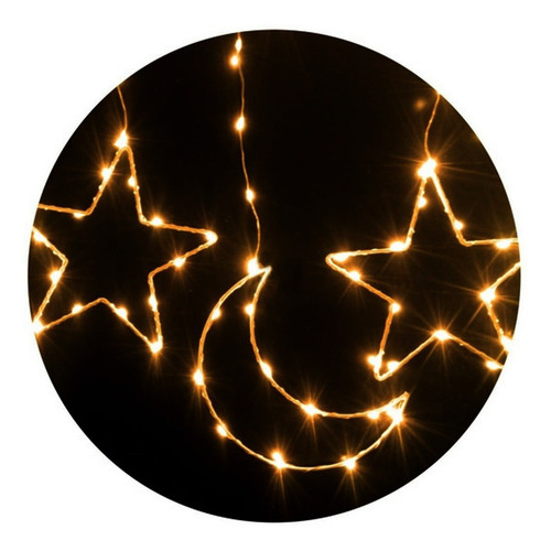 Cortina guirnalda led blanco cálido - Luna y estrellas