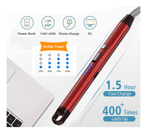 Encendedor Eléctrico Chispero Recargable Usb Plasma B1607 - Image 2