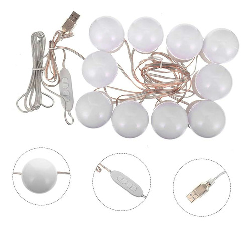 10 Focos led para espejo usb - 4,95 metros - Image 9