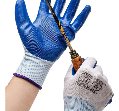Guantes Trabajo Antideslizantes Reforzados Tela Y Goma 300# - Image 26