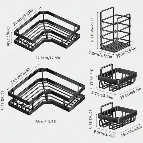 Soporte esquinero de baño 5 estantes F205 - Imagen 3